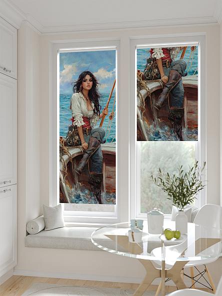 Рулонная штора для кухни для детской Лертонт - 520 - ширина 62 см - фото 2