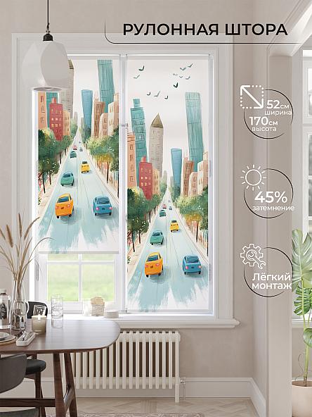Рулонная штора для кухни для детской Лимкис - 480 - ширина 52 см