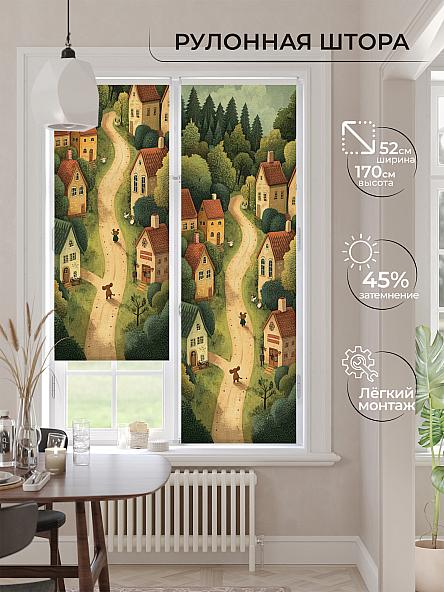 Рулонная штора для кухни для детской Лимкис - 506 - ширина 52 см