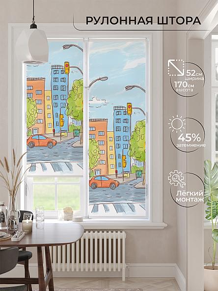 Рулонная штора для кухни для детской Лимкис - 528 - ширина 52 см