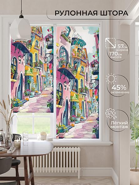 Рулонная штора для кухни для детской Ронлирт - 461 - ширина 57 см