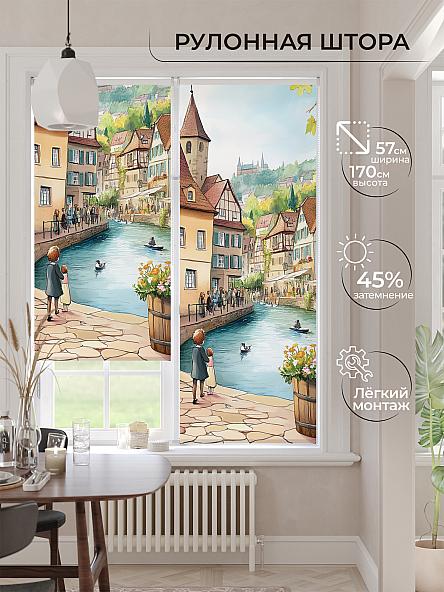 Рулонная штора для кухни для детской Ронлирт - 481 - ширина 57 см