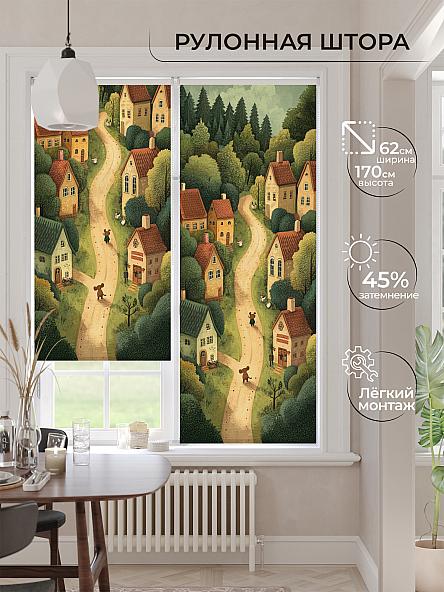 Рулонная штора для кухни для детской Клартис - 506 - ширина 62 см