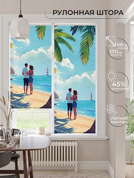 Рулонная штора для кухни для детской Лирикас - 497 - ширина 68 см