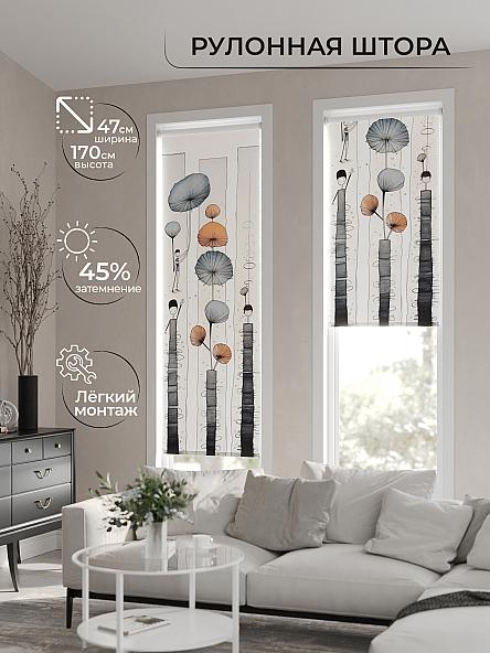 Рулонная штора Теринт - 68 - ширина 47 см