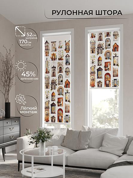 Рулонная штора для кухни для детской Феринт - 64 - ширина 52 см