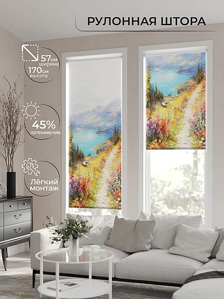 Рулонная штора для кухни для детской Флордо - 48 - ширина 57 см