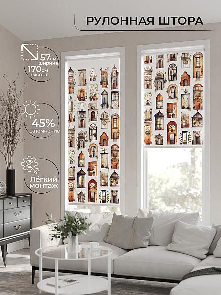 Рулонная штора для кухни для детской Флордо - 64 - ширина 57 см