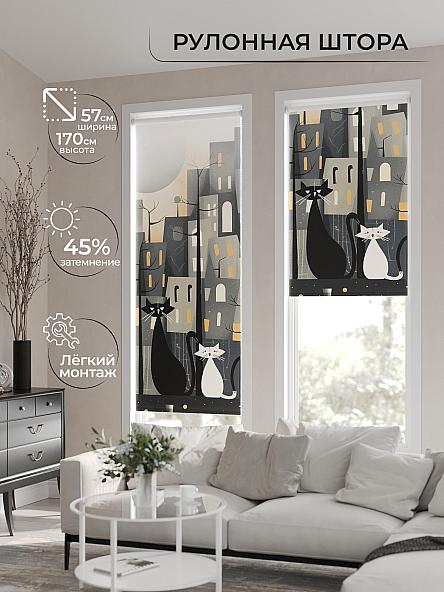 Рулонная штора для кухни для детской Флордо - 84 - ширина 57 см