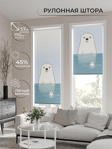 Рулонная штора для кухни для детской Флордо - 86 - ширина 57 см