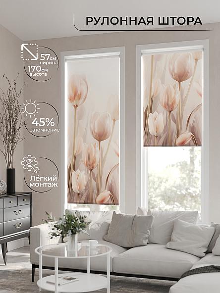 Рулонная штора для кухни для детской Флордо - 93 - ширина 57 см