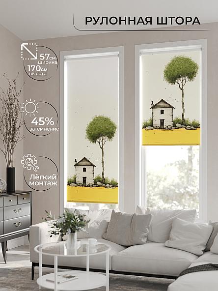 Рулонная штора для кухни для детской Флордо - 109 - ширина 57 см