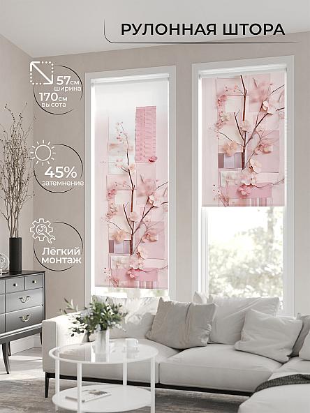 Рулонная штора для кухни для детской Флордо - 139 - ширина 57 см