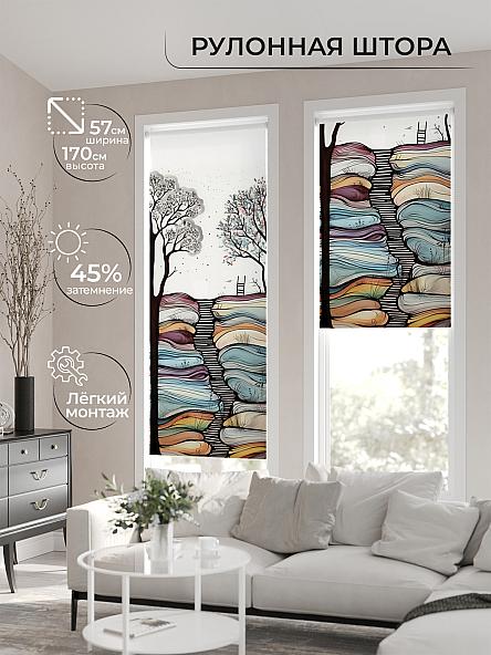 Рулонная штора для кухни для детской Флордо - 178 - ширина 57 см