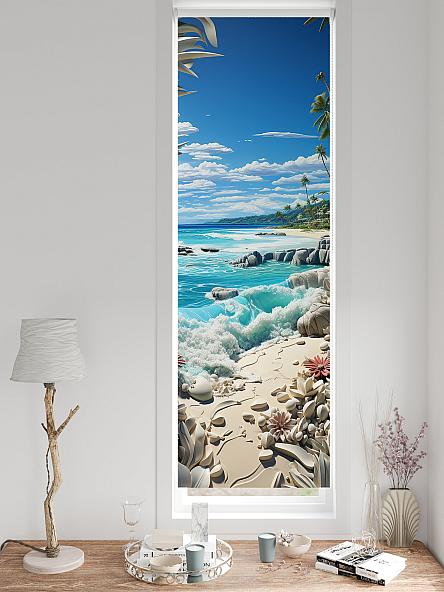 Рулонная штора для кухни для детской Лингрос - 564 - ширина 52 см - фото 3