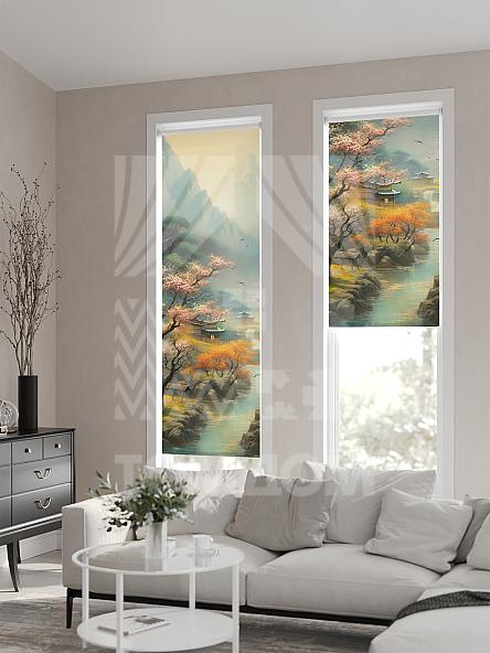 Рулонная штора для кухни для детской Лимкис - 551 - ширина 52 см - фото 2