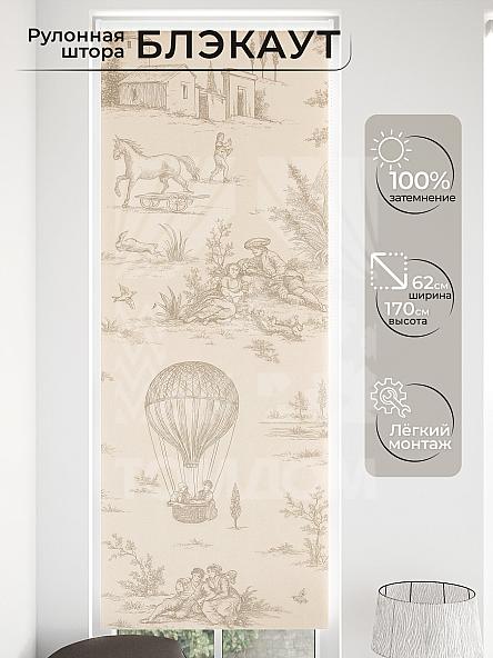 Рулонная штора для кухни для детской Малинет - 70 - ширина 62 см