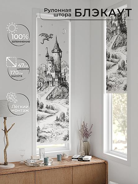 Рулонная штора для кухни для детской Анзара - 646 - 47см