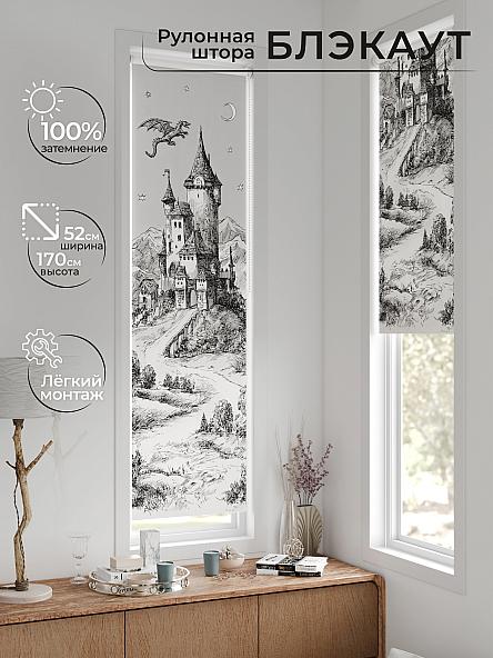 Рулонная штора для кухни для детской Ланетрикс - 646 - 52 см