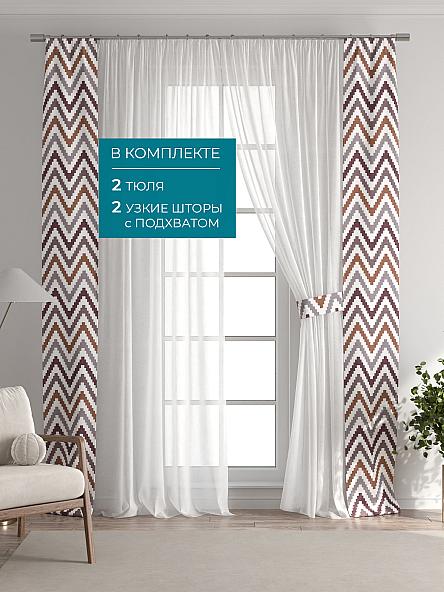 Тюль с декоративными подхватами Лабрист - 407 - фото 5