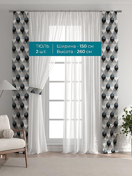 Тюль с декоративными подхватами Лабрист - 582 - фото 3