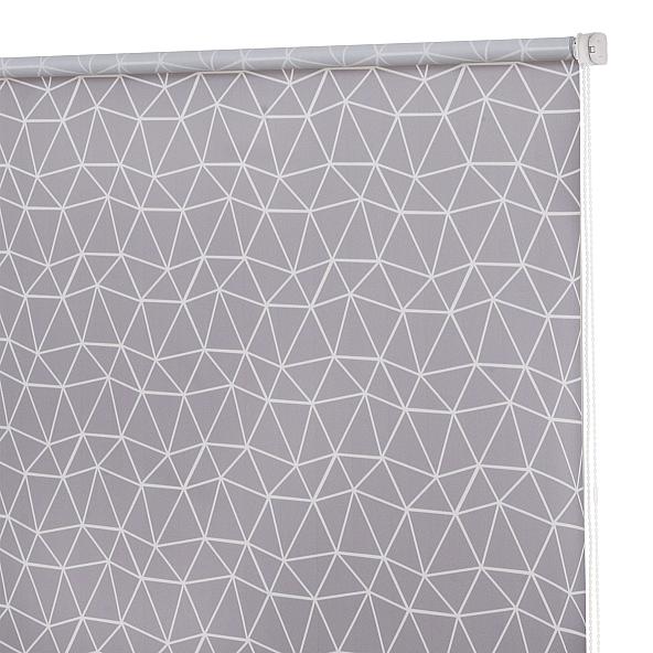 Рулонная штора Миниролл Геометрическая сетка (серый) - ширина 50 см. - фото 2