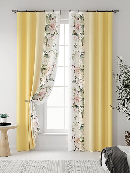 Комплект штор Кайси (желто-белый) - фото 3