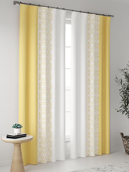 Комплект штор Вейли (желто-белый) - фото 2