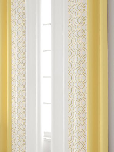 Комплект штор Вейли (желто-белый) - фото 4