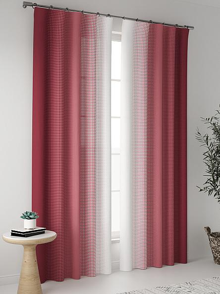 Комплект штор Лайрис (ягодно-белый) - фото 2