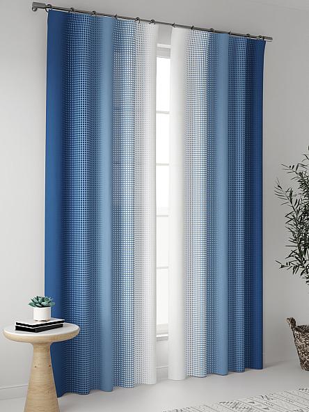 Комплект штор Лайрис (бело-синий) - фото 2