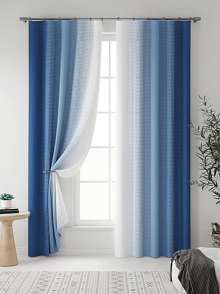 Комплект штор Лайрис (бело-синий) - фото 3