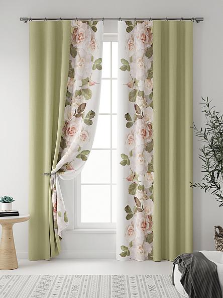 Комплект штор Хейлис (бело-зеленый) - фото 3