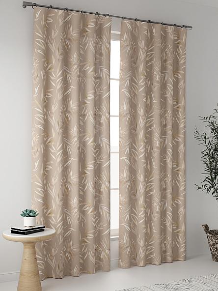 Комплект штор Тейла (бежево-белый) - фото 2