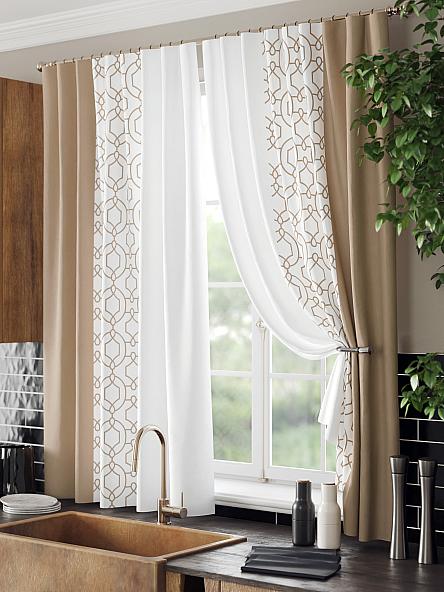 Комплект штор для кухни Ульна (бежевый) - фото 4