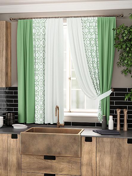 Комплект штор для кухни Ульна (зеленый)