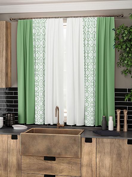 Комплект штор для кухни Ульна (зеленый) - фото 3