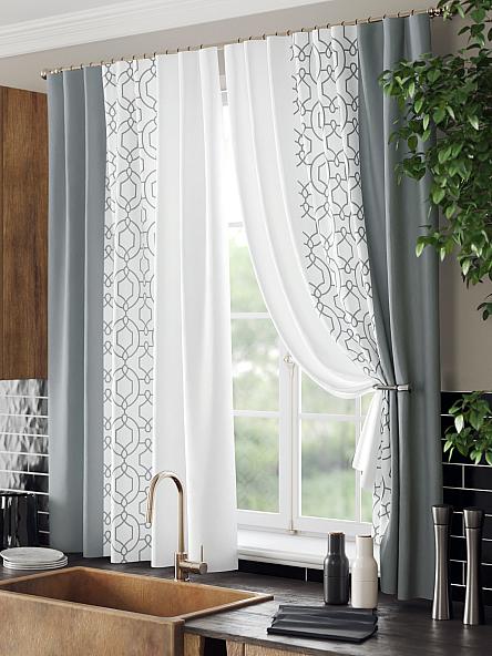 Комплект штор для кухни Ульна (серый) - фото 4