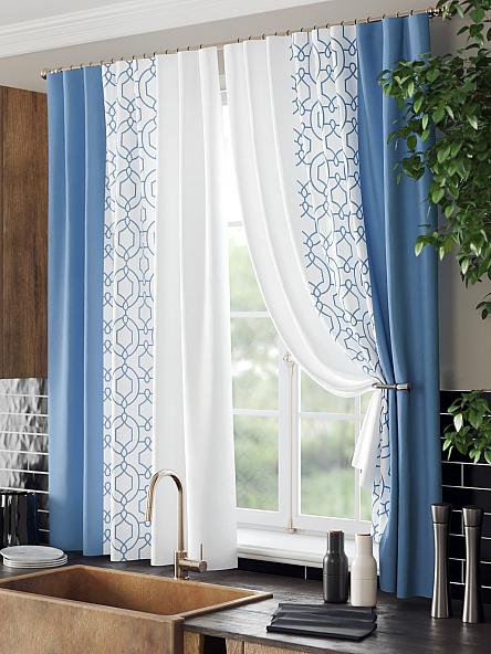 Комплект штор для кухни Ульна (голубой) - фото 4