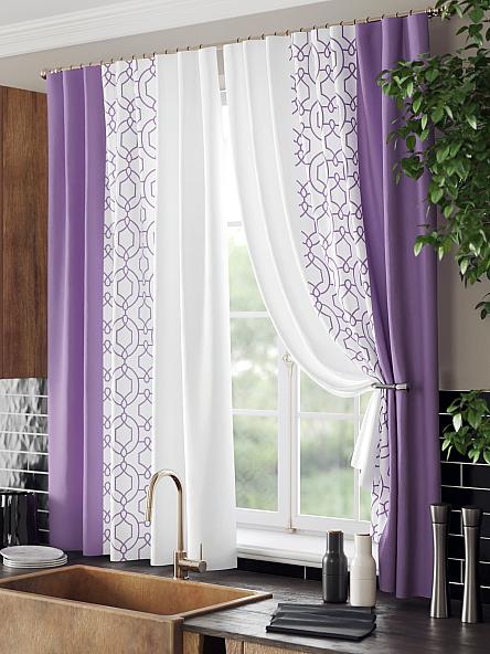 Комплект штор для кухни Ульна (фиолетовый) - фото 4