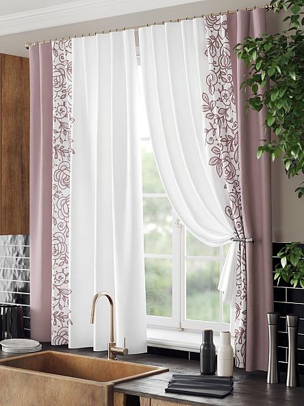 Комплект штор для кухни Айпро (розовый) - фото 4