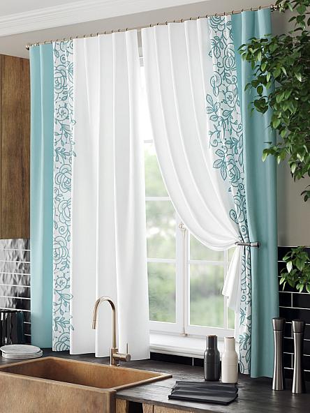 Комплект штор для кухни Айпро (бирюзовый) - фото 4