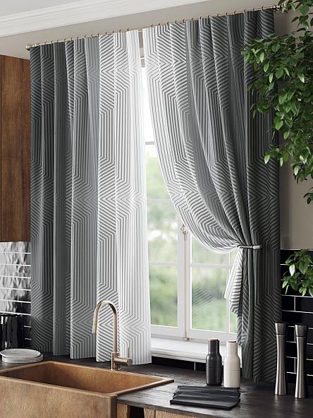 Комплект штор для кухни Акиа (серый) - фото 4