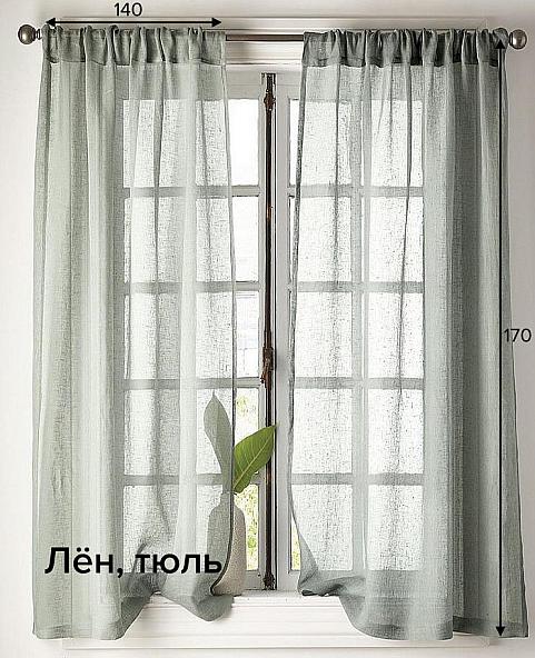 Комплект штор для кухни Ланфи (серо-мятный) 170 см
