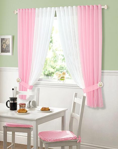 Комплект штор для кухни Матуш (розовый) - фото 2