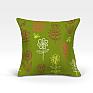 Декоративная подушка «Легия-О (зел.)» зеленый, персиковый | фото