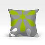 Декоративная подушка «Клякса-О (зел.)» зеленый, серый/черный | фото