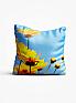 Декоративная подушка «9006291» синий/голубой, желтый/золото | фото