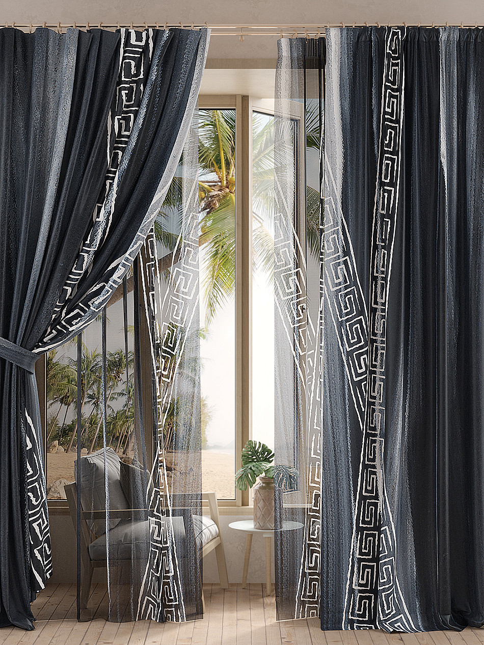Особенности дизайна штор в гостиную с двумя окнами