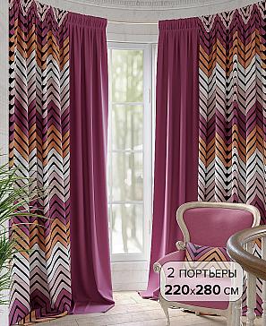 Комплект штор «Хантир (малиновый)» | фото